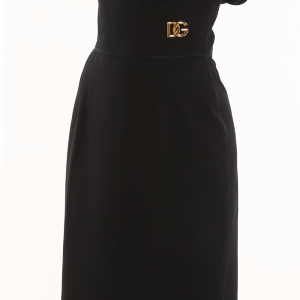 Dolce Gabbana Chic Black High waist Jersey pencil skirt 42